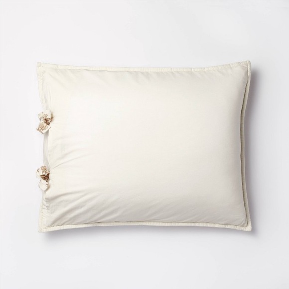 STUDIO MCGEE NEW lofty cotton slub woodblock floral quilt sham -king - Picture 4 of 9